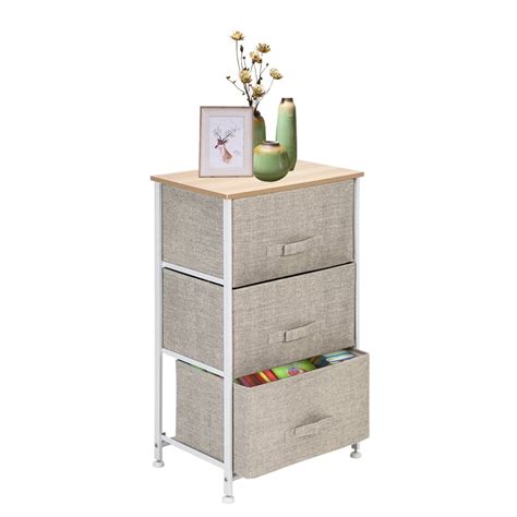 Buy 3-Tier Dresser Drawer, Storage Unit with 3 Easy Pull Fabric Drawers ...