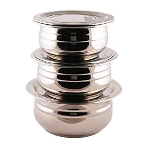 Buy Mohini Steels Multipurpose Cook & Serve Stainless Steel Handi/Donga ...