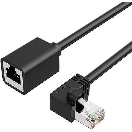 CableCreation Cat6 Shielded Extension Cable Male/Female Left Angle, FTP ...