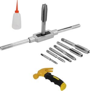 Digital Craft 8Pc Tap Set,Small Hammer,Hand Gloves,Cutting Oil Single ...