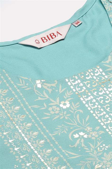Blue Rayon Straight Kurta Palazzo Suit Set