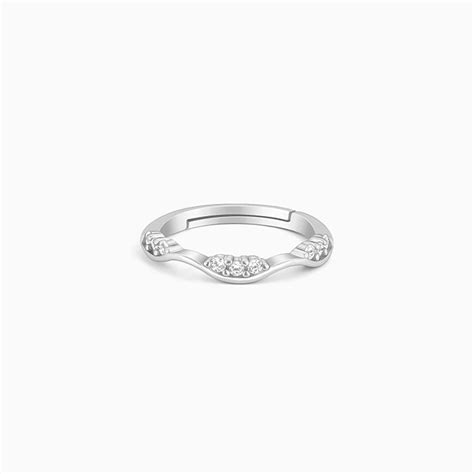 Silver Zircon Tune of Wave Ring – GIVA
