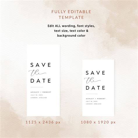 Electronic Save the Date, Minimalist Save the Date E-vite, Electronic ...