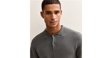 Grey Relaxed Fit Long Sleeve Button Polo Shirt | New Look