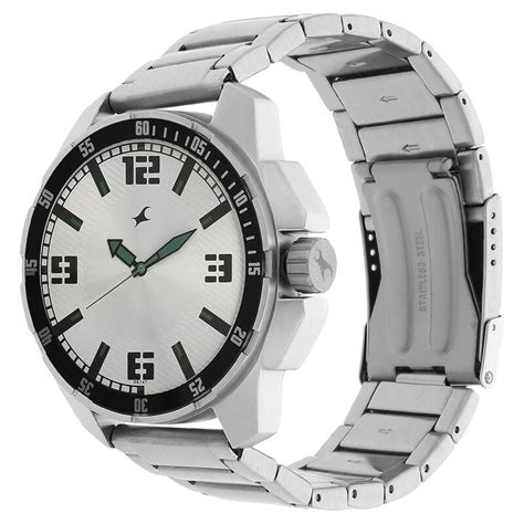 Fastrack Quartz Analog Silver Dial Metal Strap Watch for Guys