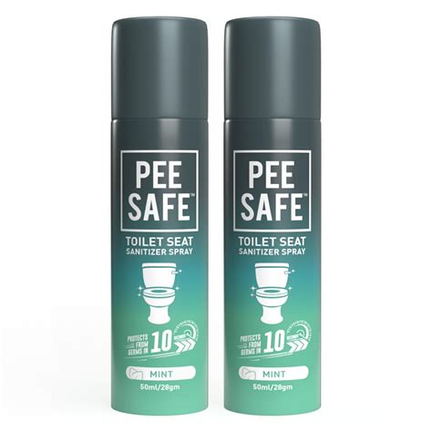 Pee Safe Toilet Seat Sanitizer Spray (50ml - Pack Of 2) - Mint ...