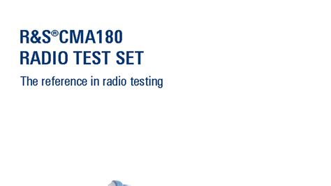 RADIO TEST SET: Comprehensive Overview of Features and Functions - Studocu