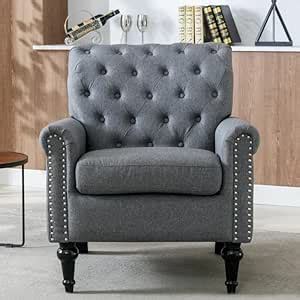 RESHUZ Baillee Upholstered Armchair Fabric joot Chesterfield (34.05'' H ...