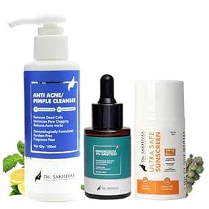 DR. SAKHIYA'S Anti-Acne & Sun Protection Combo– Face Cleanser, 2% ...