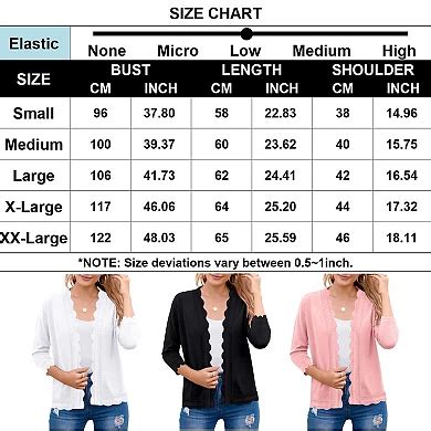 Women's 3/4 Sleeve Cropped Cardigan Sweater Spring Open Front Knit Shrug