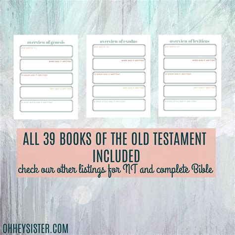 Printable Old Testament Bible Study Overview Guide - in Depth Bible ...