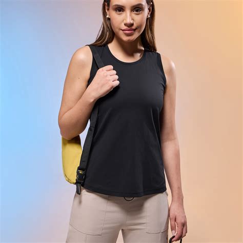 Women Solid Slim Fit Round Neck Tank Top with COTFLEX