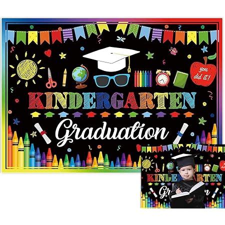 Buy Allenjoy 82 x 59 Kindergarten Graduation Backdrop for Kids ...