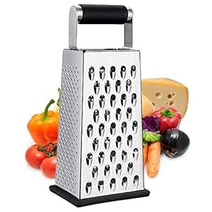Cheese Grater, Box Grater for Cheese Stainless steel Vegetable Slicer ...