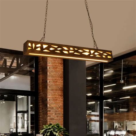Solid Wood Linear LED Hanging Light – Furnishiaa