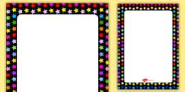 Editable Multicolour Star Borders and Frames Pack - Twinkl
