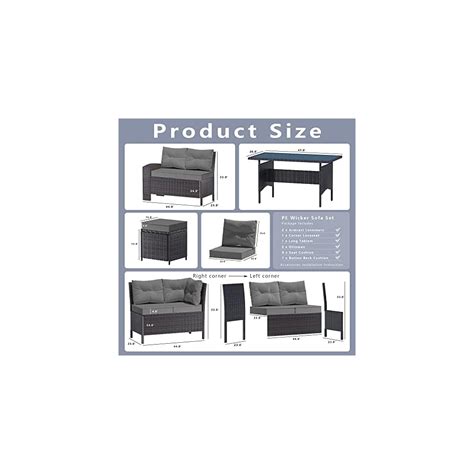Buy RTDTD Outdoor Patio Furniture Set,7 Pieces Outdoor Sectional Dining ...