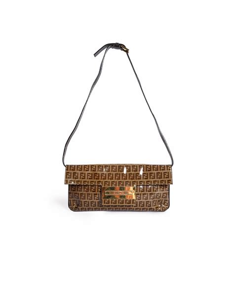 Fendi Tobacco Zucchino Monogram Canvas Shoulder Bag | Authentic ...