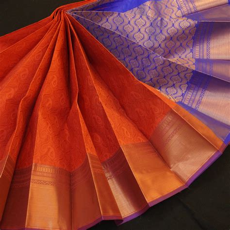 Exquisite Brick Red Semi Kanjivaram Silk Sari | Shop at Vivaaha Silks ...