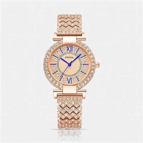 CELESTIA Studded Rose Gold Watch – ORSGA