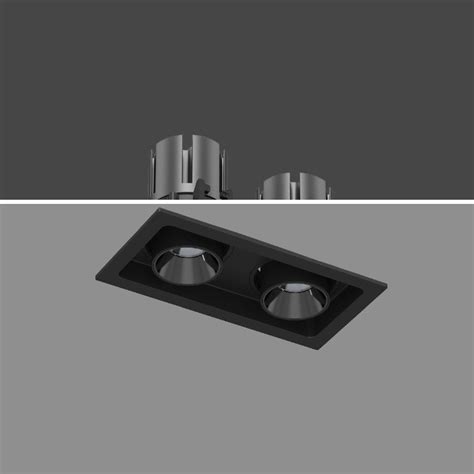 JS-TRL Encircle Double 20wx2 Rectangle Tiltable Modular Cob Downlight