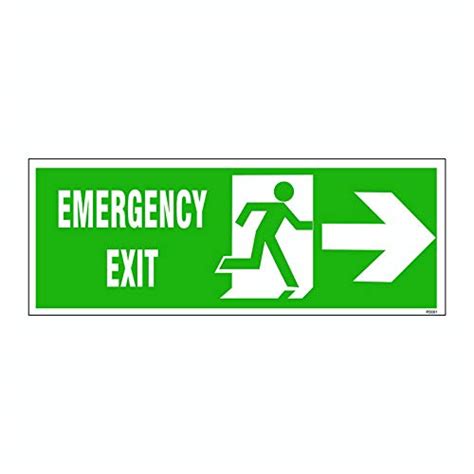 Protector Sign Right Arrow Emergency Exit sign Night Glow Sign Set of 3 ...