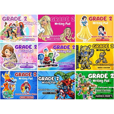 MORE DESIGNS - PERSONALIZED PAD PAPER FOR KINDER, GRADE 1, 2, & 3 ...