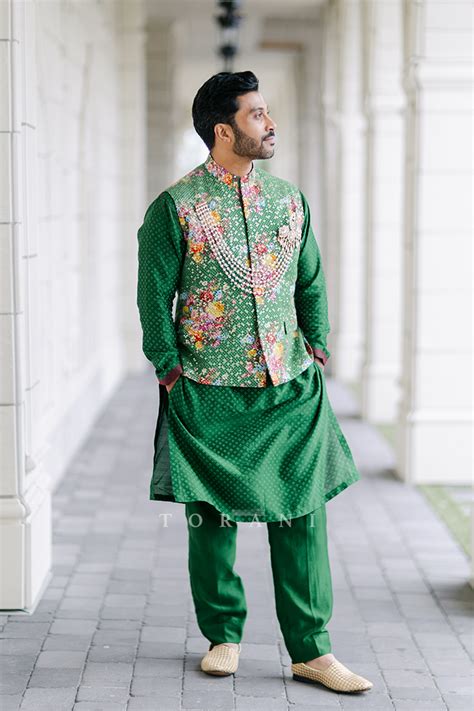 Eva and Sultan in our Custom Panna Lehenga & Bandi Set – Torani India