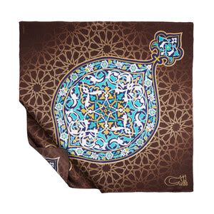 Green Tomb Satin Silk Scarf Model 03 | Ipekevi