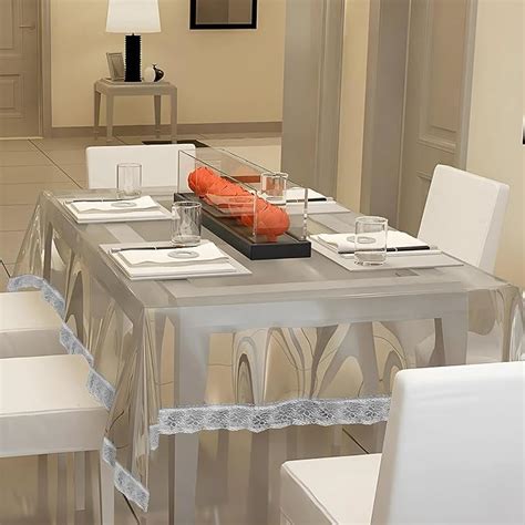 Buy Kuber Industries PVC Bordered Rectangular 6 Seater Dining Table ...