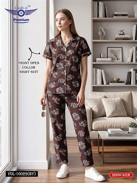 Vol 10029 By Grab It Sinker Collar Night Suits Supplier India – Kavya ...