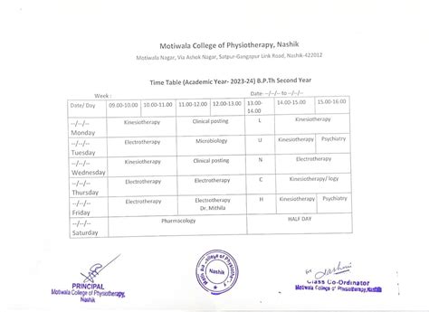 Academic & Clinical Schedule