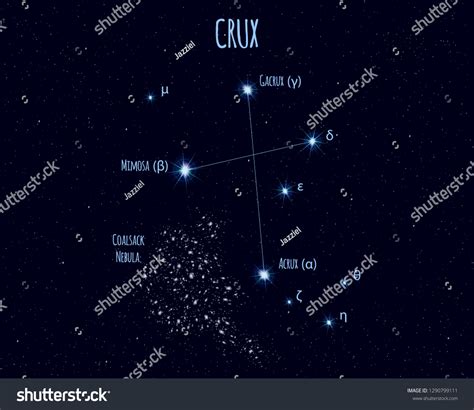 Crux Southern Cross Constellation Vector Illustration Stock Vector ...
