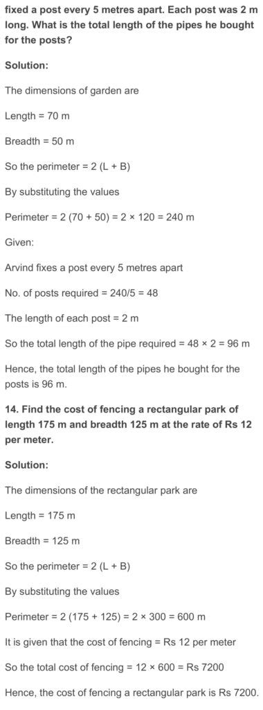 RD Sharma Class 6 Maths Chapter 20 Mensuration Exercise 20.2 Solutions ...