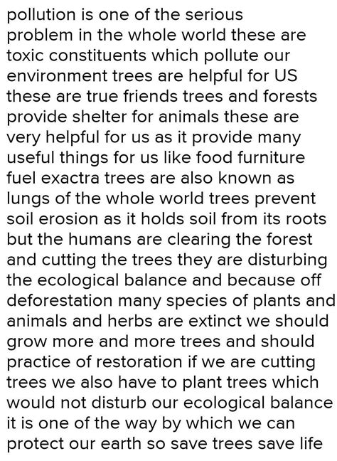 Plant more trees to reduce pollution. Write an article in about 150 to ...