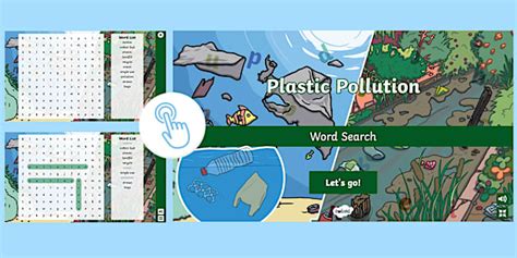 Plastic Pollution Interactive Word Search (teacher made)