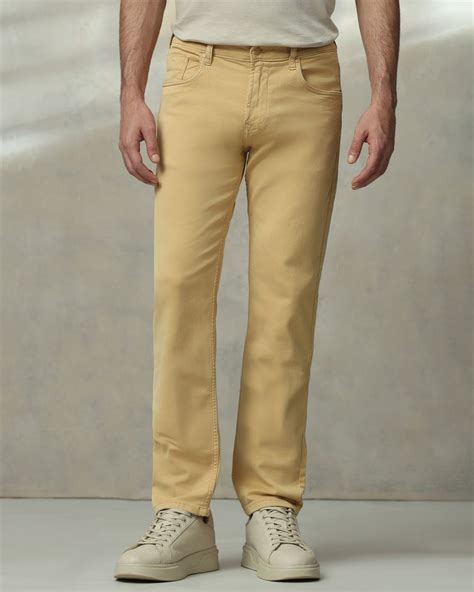 Buy Light Khaki Straight Fit Jeans Online at Muftijeans