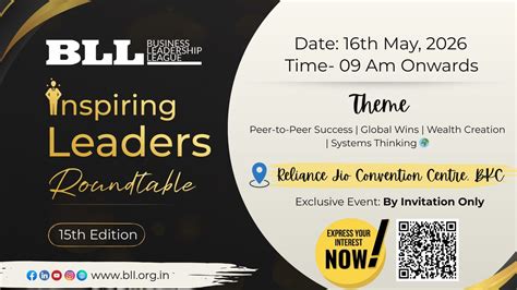 Attend 15th Edition of Inspiring Leaders Roundtable in Mumbai on May 16 ...