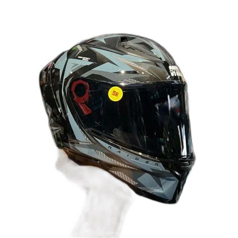 STUDDS Raider Super D1 Black Grey N Full Face Helmet – Sparkly Helmets
