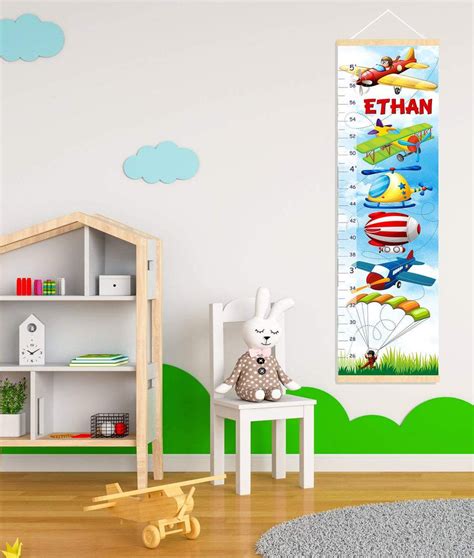 Air Transport - Name Personalized Wall Growth Height Chart Tracker ...