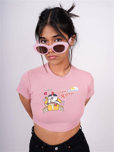 Buldak Ramen Carbonara : Burger Bae Round Neck Crop Baby Tee For Women ...