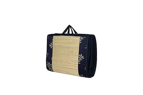 CRAFT OF INDIA Cotton Cushion Sleeping Foldable Mat (4 x 6 ft,Blue Gold ...