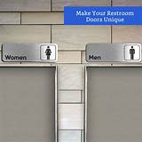 Brushed Aluminum Restroom Signs (Set of 2) - Men and Women Modern ...