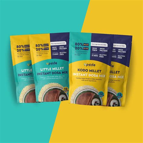 Upside Health Millet Instant Dosa Mix-Sprouted Millet (Pack of 4, 48 ...
