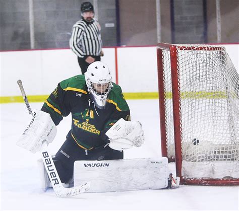 Ben Remensnyder earns team’s hard hat, leads Amherst boys hockey over ...