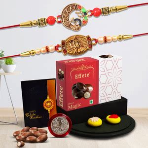 Effete Designer Rakhi Combo with Choco Magic(32gm)|Rakhi Brother/sister ...