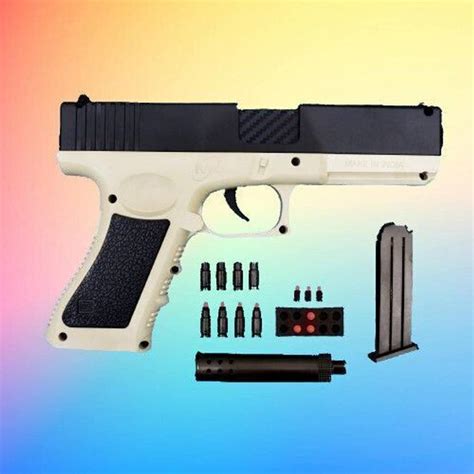 GEX Pistol Toy Gun for Kids with Soft Bullets, Silencer, magzine ...