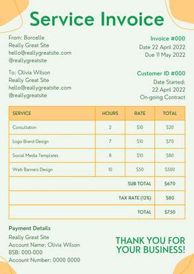 Image result for Invoice Field Example
