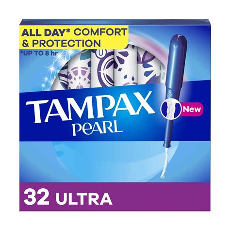 Buy Tampax Pearl Tampons, with LeakGuard Braid, Ultra Absorbency ...