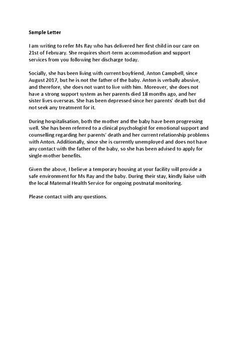 Riya Ray sample letter merged - Sample Letter I am writing to refer Ms ...